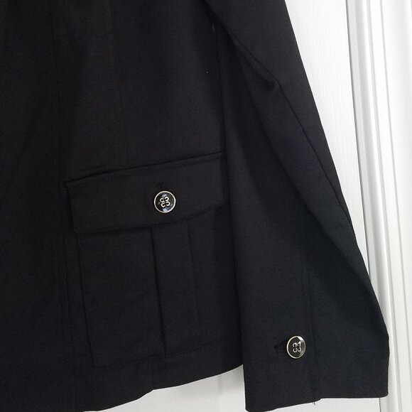 Charter Club Stand Collar Zip Front Blazer Jacket Black w/Gold Buttons Size 18 - Picture 5 of 9